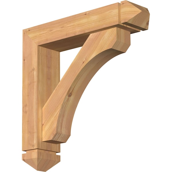 Ekena Millwork Legacy Arts and Crafts Smooth Bracket w/ Offset Brace, Western Red Cedar, 5 1/2"W x 24"D x 24"H BKT0604X24X24LEC03SWR - main